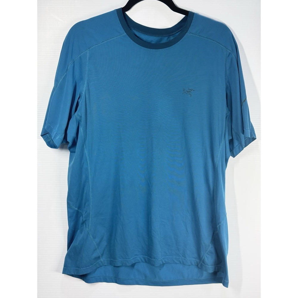 ARC'TERYX Motus Crew Neck Shirt Blue Lightweight Running Size XL - FLAW/STAINED